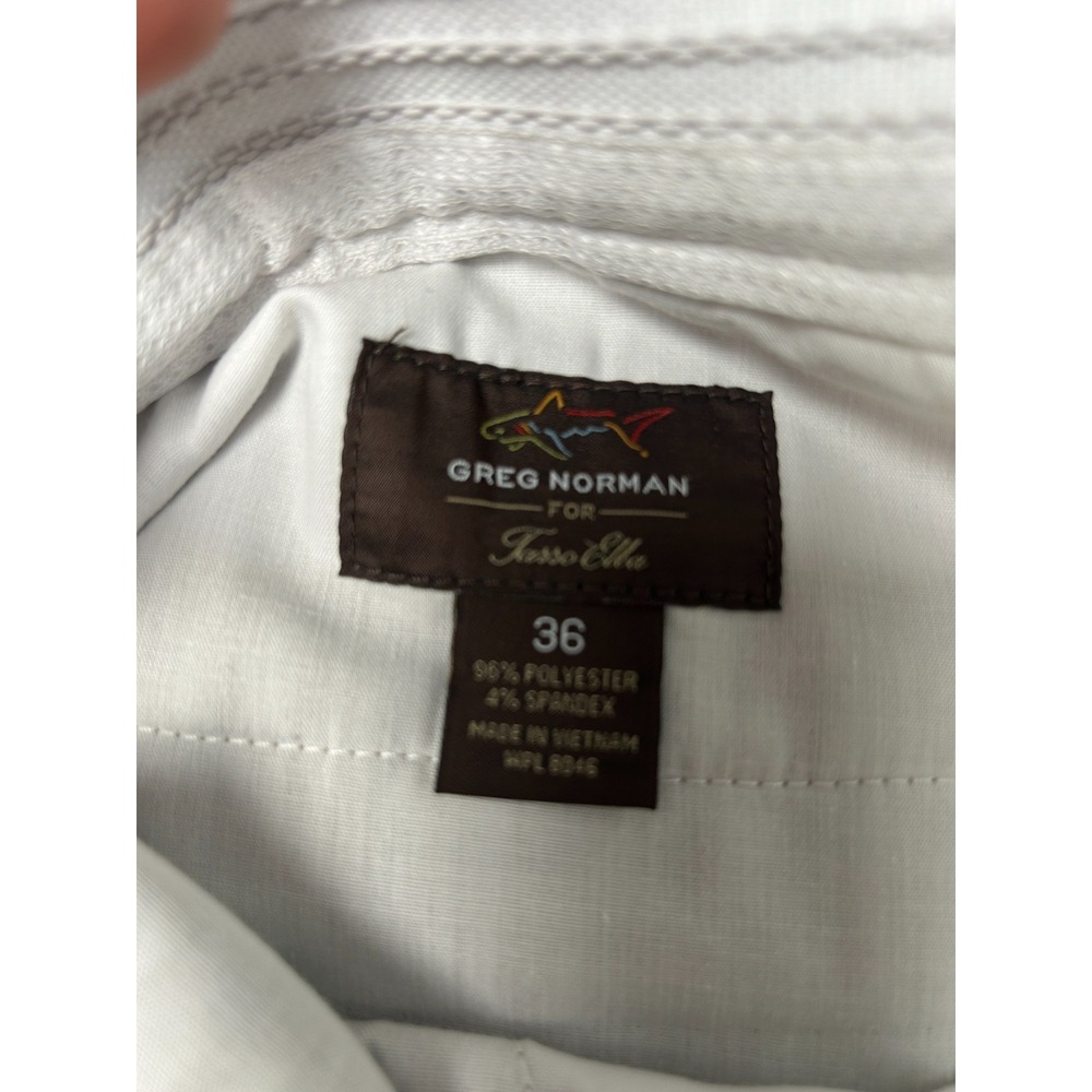 Greg Norman For Tasso Elba Mens 36 Beige Plaid Cargo Golf Shorts Stretch - Picture 3 of 8